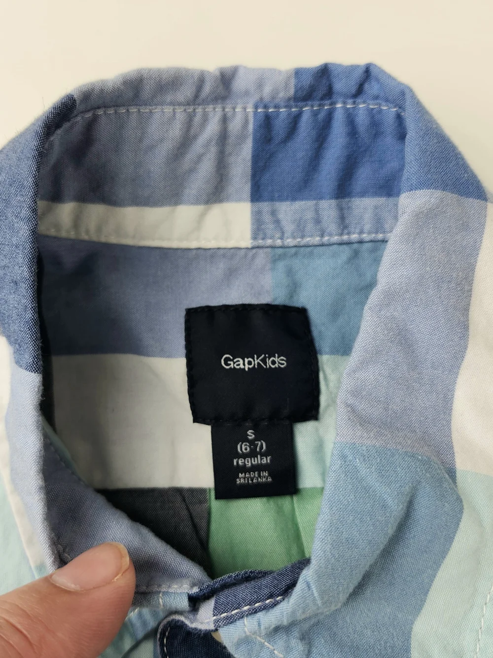 GAP Plaid Button-Down Shirt in Green, Blue & Yellow